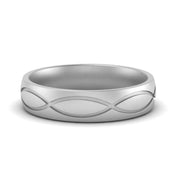 Infinity Grooved Mens Gold Ring